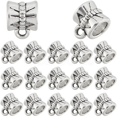 240Pcs Tibetan Style Alloy Tube Bails TIBE-SP0001-09AS-1