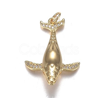 Brass Micro Clear Cubic Zirconia Pendants ZIRC-F120-072G-1