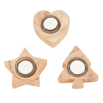 Natural Wood Candle Holder WOOD-PH0001-07-1