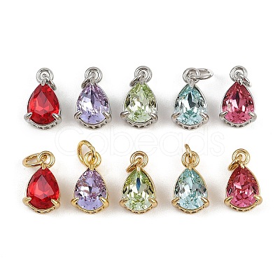 Brass Pave Cubic Zirconia Pendants KK-L240-05-1