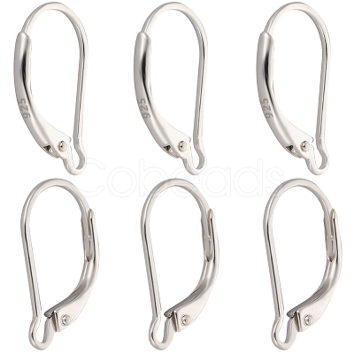 4 Pairs 925 Sterling Silver Leverback Earring Findings STER-BBC0001-85-1