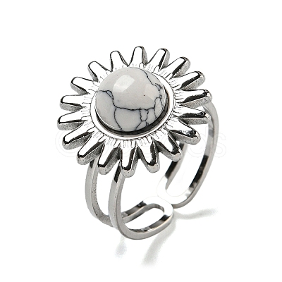 Sun 304 Stainless Steel Open Cuff Rings STAS-Z060-08P-05-1