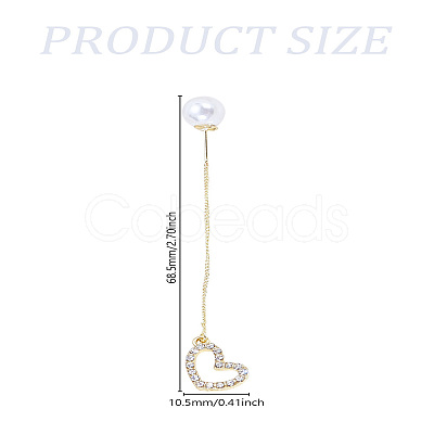 1 Pair Zinc Alloy Rhinestones Ear Thread EJEW-LP0007-040-1