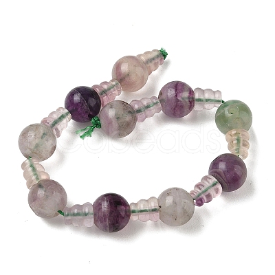 Natural Fluorite 3-Hole Guru Beads Strands G-H064-E10-01-1