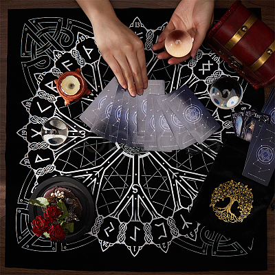 1Pc Lint Square Tarot Tablecloth AJEW-CN0002-18-1