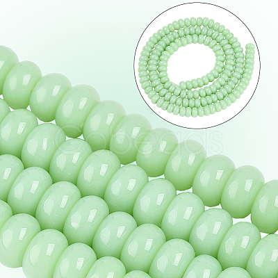 3Starnds Opaque Spray Painted Glass Beads GLAA-PA0001-35B-1