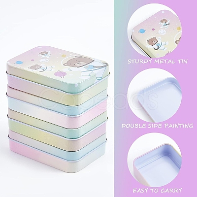 4Pcs 4 Styles Tinplate Storage Box CON-CN0001-02-1