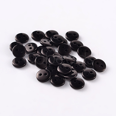 2-Hole Flat Round Resin Sewing Buttons for Costume Design BUTT-E119-24L-13-1
