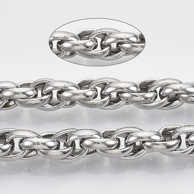 Tarnish Resistant 304 Stainless Steel Rope Chains STAS-R100-28-1