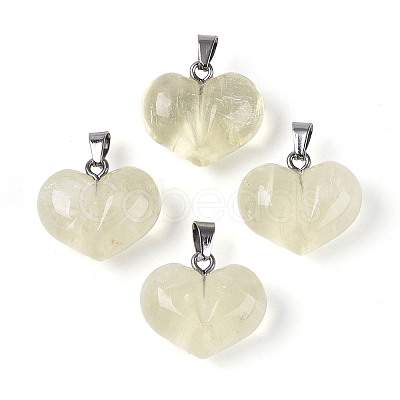 Natural Lemon Quartz Chunky Pendants G-T143-19D-1