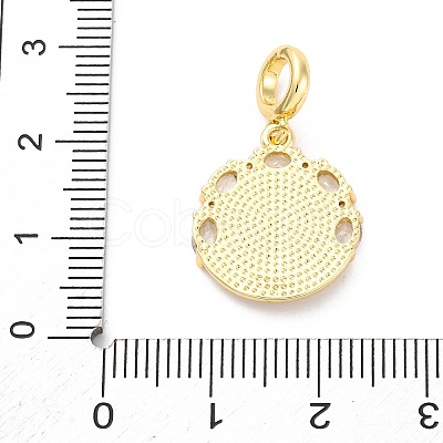 Brass Clear Cubic Zirconia European Dangle Pendants KK-D325-28G-03-1
