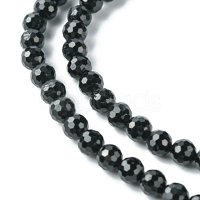 Natural Black Tourmaline Beads Strands G-F748-Y01-04-1