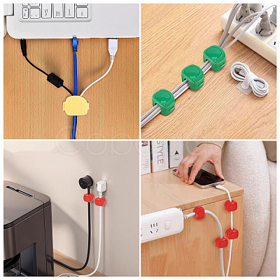 16Pcs 4 Colors PP Plastic Cable Organizers Clips Holder AJEW-TA0003-67-1