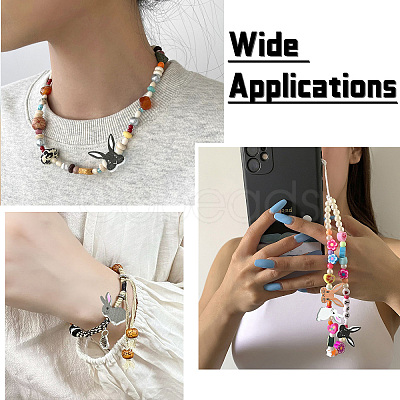 80Pcs 8 Styles Printed Wood Beads WOOD-CJ0002-67-1