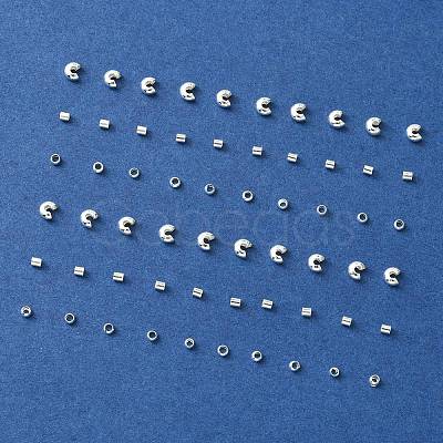 300Pcs 3 Style Iron & Brass Crimp Beads Covers KK-YW0002-16-1