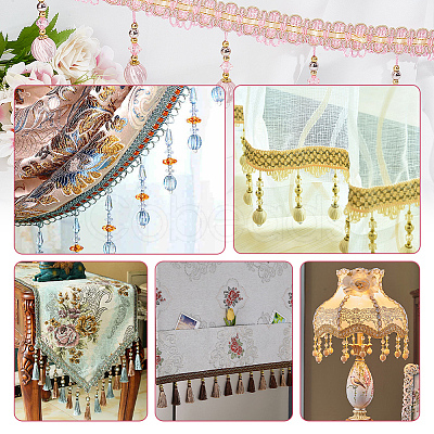 Curtain Plastic Beaded Fringe Trim OCOR-WH0090-69B-1