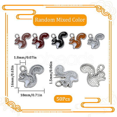 SUNNYCLUE 50Pcs Alloy Enamel Pendants ENAM-SC0004-06-1