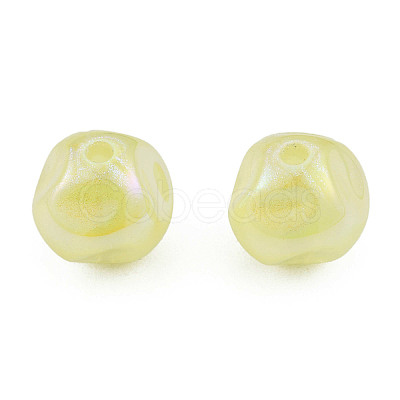 Electroplate Rainbow Iridescent Plating Acrylic Beads TACR-T025-002C-1