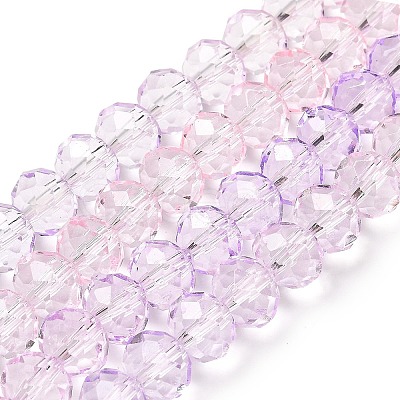 Transparent Painted Glass Beads Strands X1-DGLA-A034-T8mm-A05-1