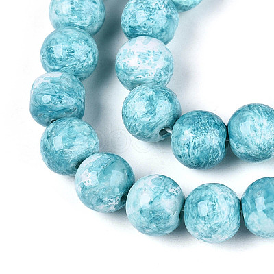 Baking Paint Glass Beads Strands DGLA-N016-8mm-08-1