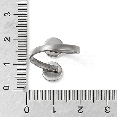 Non-Tarnish 304 Stainless Steel Open Cuff Ring Findings X-STAS-E124-05A-P-1