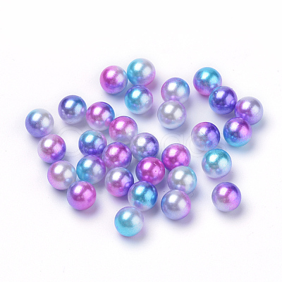 Rainbow Acrylic Imitation Pearl Beads OACR-R065-10mm-A06-1