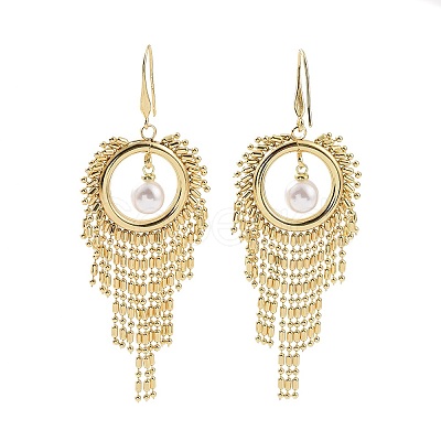 Brass Dangle Earrings EJEW-F303-01G-1