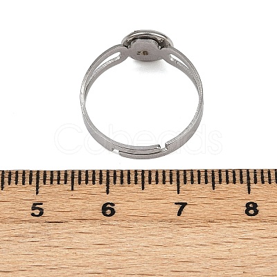 304 Stainless Steel Cuff Ring Components STAS-D372-06P-01-1