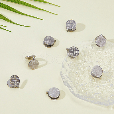8Pcs 304 Stainless Steel Vortex Cuff Earrings EJEW-FI0003-29P-1