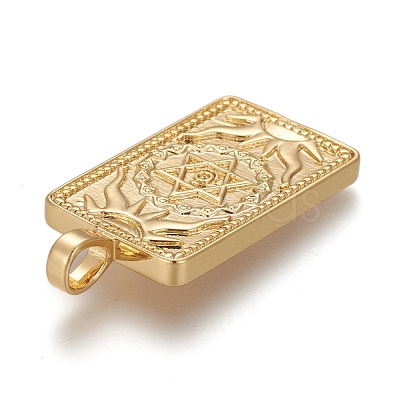 Brass Micro Pave Clear Cubic Zirconia Pendants ZIRC-Z004-01N-1