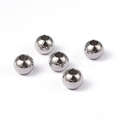 Tarnish Resistant Round 202 Stainless Steel Beads STAS-G130-8mm-63P-1