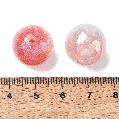Luminous Two Tone Resin & Glitter Powder Beads RESI-F073-02-1