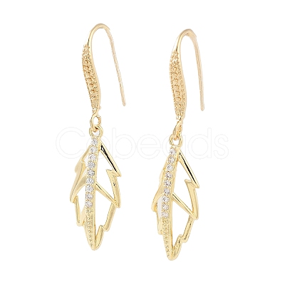 Brass with Glass Dangle Earrings EJEW-Q800-06KCG-1