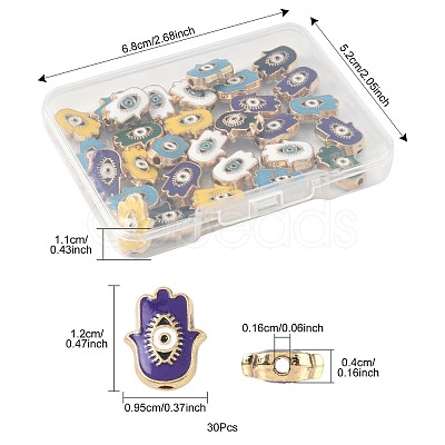 30Pcs Alloy Enamel Beads ENAM-FS0003-56-1