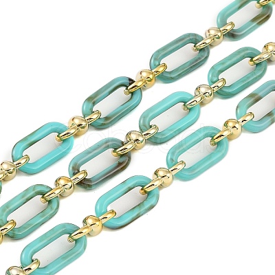 Rack Plating Acrylic & CCB Plastic Chain CHAC-H001-01C-1