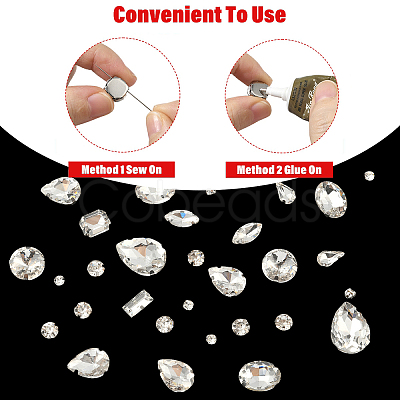 90Pcs 10 Styles Sew on Rhinestone RGLA-YW0002-10-1