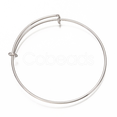 Non-Tarnish Adjustable 304 Stainless Steel Expandable Bangle Making MAK-L034-001P-1