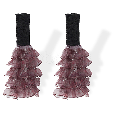 Polyester Ruffle Layered Patchwork Leg Sleeves AJEW-WH20042-75C-1