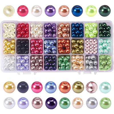 Eco-Friendly Dyed Glass Pearl Round Beads HY-PH0011-01-10mm-1
