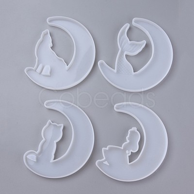 DIY Food Grade Silicone Moon Molds Sets DIY-TAC0007-35-1