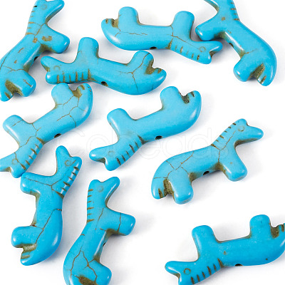10Pcs Synthetic Turquoise Beads G-TADJ0001-01E-1