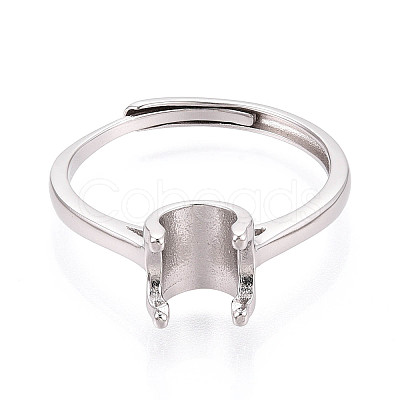 Rhodium Plated 925 Sterling Silver Engagement Solitaire Ring Settings STER-N016-70P-1