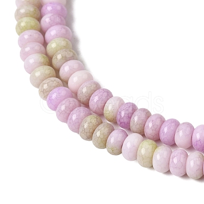 Cracked Opaque Glass Beads Strand GLAA-D306-A04-1