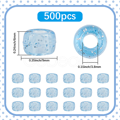 500Pcs Transparent Plastic Beads KY-SP0001-54F-1
