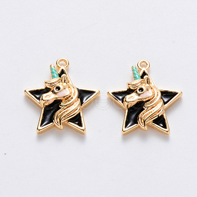 Brass Enamel Pendants KK-T049-024G-02-NF-1