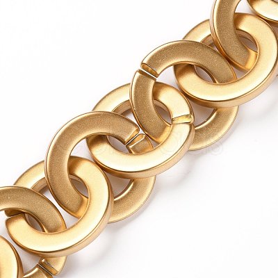 Handmade Opaque Spray Painted Acrylic Rolo Chains AJEW-JB00846-1