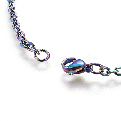 Ion Plating(IP) 304 Stainless Steel Cable Chain Necklaces NJEW-P251-01A-1