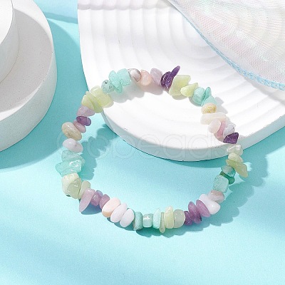Natural Gemstone Chip Stretch Bracelets for Women BJEW-JB11019-01-1