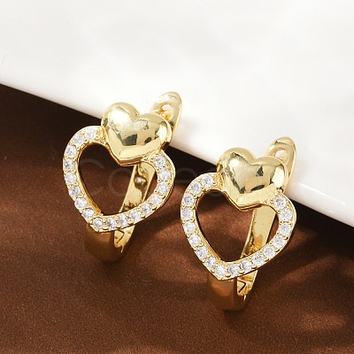 Brass Micro Pave Clear Cubic Zirconia Clip-on Earrings EJEW-F895-22B-G-1