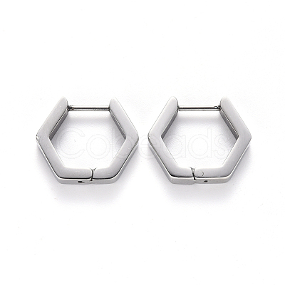 Tarnish Resistant 304 Stainless Steel Huggie Hoop Earrings STAS-S103-24P-1